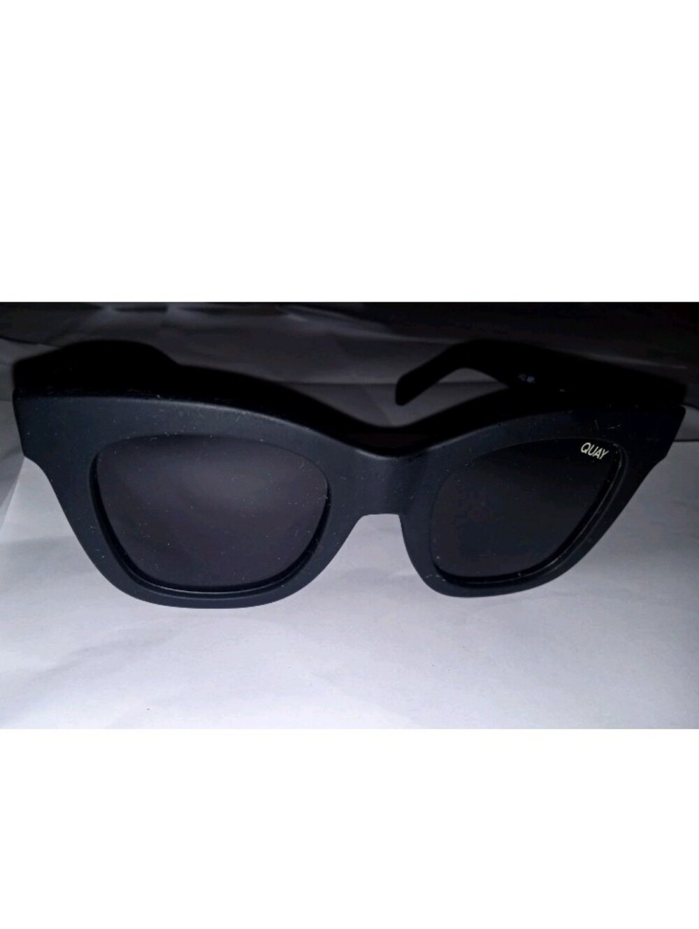 Quay PCAP Women's Cat Eye Sunglasses Black Plastic Frame Gray Tinted UV400